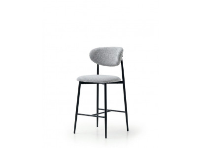 Barhocker Grau Bequem Weich Metall Modern Komfortabel Stilvoll