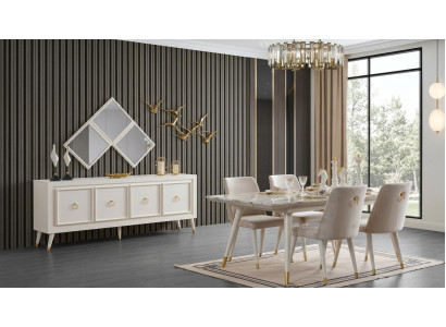 Tisch Konsole Spiegel Wohnzimmer Stil modern Farbe weiß neu rechteckig