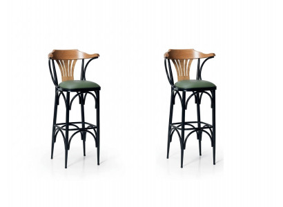 2x Barhocker Modern Stoff Komfortabel Schwarz Weich Bequem