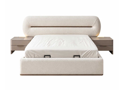 Schlafzimmer Eleganter Bett mit 2x Nachttische Stilvolles Design Möbel Set