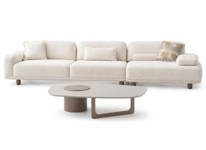 Sofa 4 Sitzer Designsofa Wohnzimmer Polstersofa Luxuriöses Couchtisch