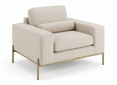 Beiger Sessel mit hohen Metallbeinen Weicher Sessel für das Wohnzimmer