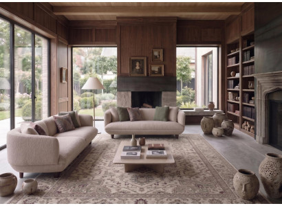 Stylische Wohnzimmer Polstergarnitur Moderner 4-Sitzer Dreier 2tlg
