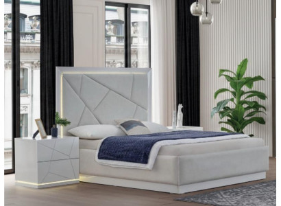 Stilvolles 3-teiliges Schlafzimmer-Set mit Bett und 2 Nachttischen