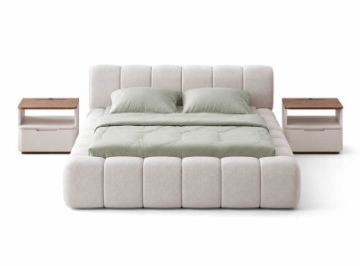 Garnitur Bett mit 2x Nachttische Moderner Komplettes Schlafzimmer Set