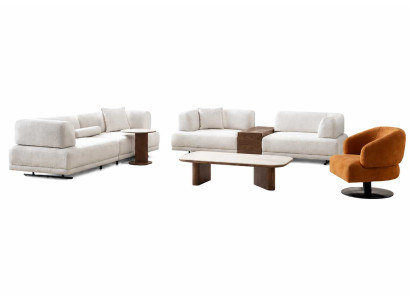 Moderne Weiße Polstergarnitur Designer Couchtisch Beistelltisch