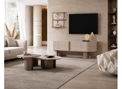 TV-Möbel Regal Beistelltisch Beige moderner Stil neu
