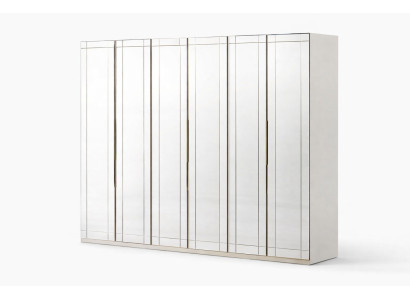 Geräumiger Designer Beiger Kleiderschrank Schlafzimmerschrank