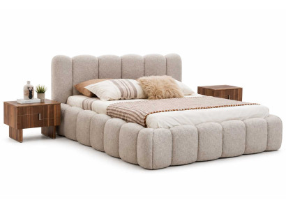 Schlafzimmer Bett+Nachttische Komplettes Moderner Design Luxusmöbel