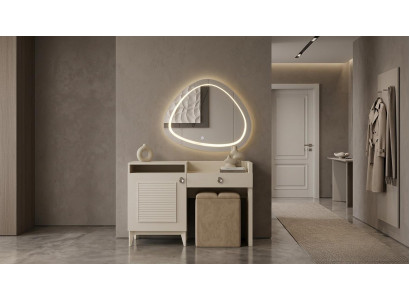 Schminktisch-Set Kommode Spiegel Modern Bequem Stilvoll Beige