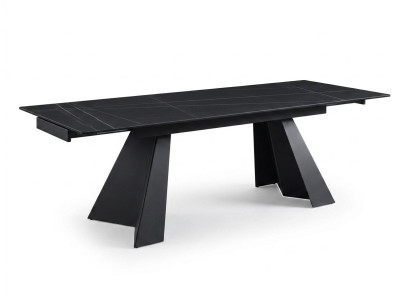 Esstisch Schwarz Glas Holzoptik Metall Innenausstattung Moderner Stil