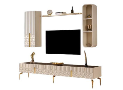 TV-Block Beige Moderner Still Luxuriös Schick Praktisch Funktional
