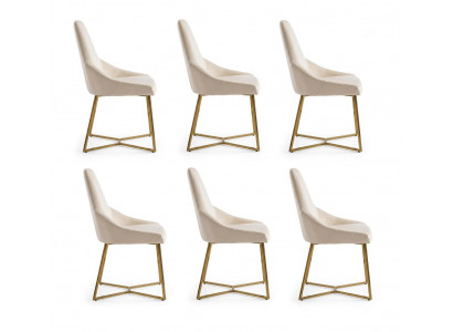 Stuhl Set 6x Stühle Beige Moderner Still Praktisch Schick Funktional