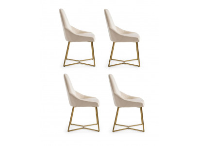 Stuhl Set 4x Stühle Beige Moderner Still Praktisch Schick Funktional