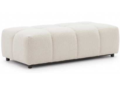 Beiger weicher Hocker Fußhocker Bequemer Hocker aus Stoff Wohnzimmermöbel