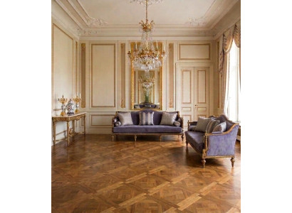 Elegantes Sofa aus derselben Kollektion mit goldenen Akzenten modern