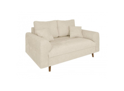 Milchfarbener 2-Sitzer-Sofa Stoffsofa mit Kissen moderner Stil Wohnzimmermöbel