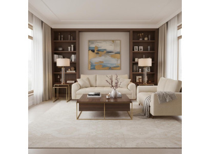 Hellbeiges Wohnzimmer-Set 3+2-Sitzer-Sofas Stoffsofas Polstermöbel