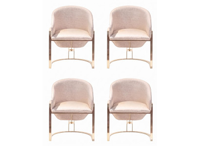Stuhl weiß bequem Wohnzimmer Metall Stoff modern Minimalismus neu