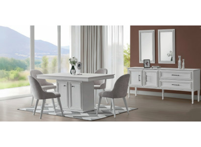 Stilvolles 6-teiliges Esszimmer-Set mit Esstisch 4 Stühlen und Sideboard