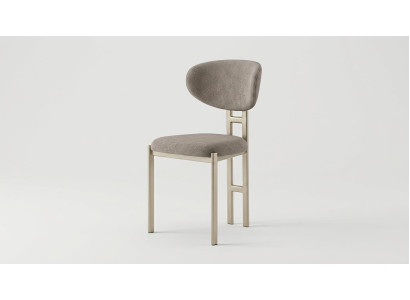 Stuhl Bequem Weich Stoff Metall Modern Stil Komfortabel Braun