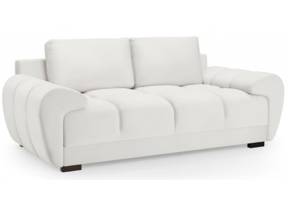 Weißes 2-Sitzer-Sofa  Weiches Stoffsofa mit Kissen Wohnzimmermöbel