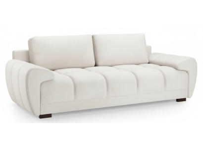 Weißes 3-Sitzer-Sofa  modernes Stoffsofa mit Kissen Wohnzimmermöbel