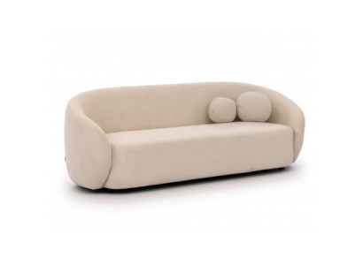 Modernes beiges 3-Sitzer-Sofa Minimalistisches Stoffsofa Wohnzimmer