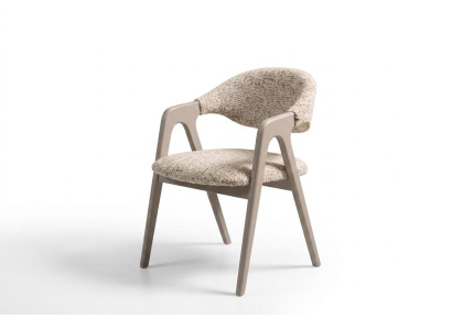 Stilvolle Stühle Beige Holzgestell Textil Polster Bequem Designstark