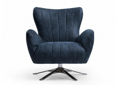 Bequemer Lounge-Sessel mit drehbarem Metallfuß und weichem Sitzkomfort