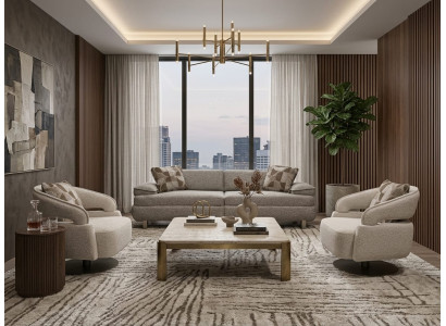 Sitzgarnitur Sofa und Sessel Polstermöbelgarnitur Modernes Interieur