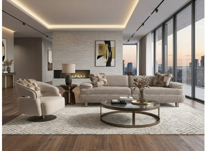 Sitzgarnitur Sofa und Sessel Polstermöbelgarnitur Modernes Interieur