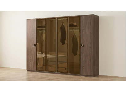 Schrank Bequem Stilvoll Braun Minimalistisch Geräumig Modern Glas