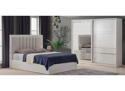 Elegantes 2-teiliges Schlafzimmer-Set: Bett und Kleiderschrank