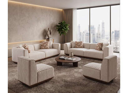 Polstermöbel Set zwei Sofas zwei Sessel komfortabel und modern