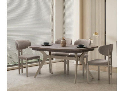 Esszimmer-Set Esstisch 4x Stühle Garnitur Gruppe Möbel Einrichtung