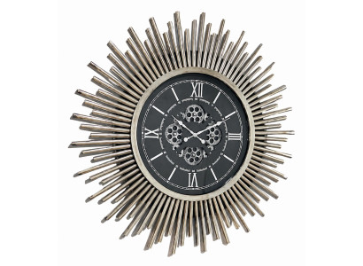 Wanduhr Sonnenstrahl Modern Metall Schwarz Vintage Mechanismus Designer Uhr