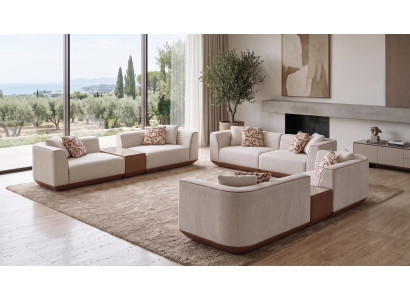 Stilvolle Sofagarnitur Beige Sofas Wohnzimmer Textilcouch Edle Möbel