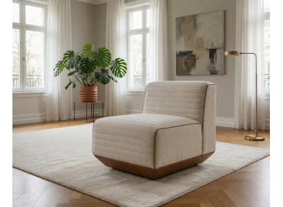 Eleganter Lounge Sessel beige modern Wohnzimmer