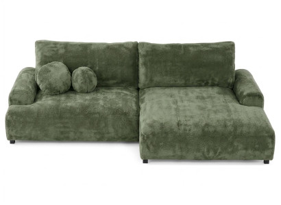 Grünes weiches L-förmiges Ecksofa  Schlafsofa  Ausziehsofa Polstermöbel