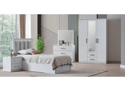 Stilvolles 4-teiliges Jugendzimmer-Set mit Bett, Schrank und Schminktisch
