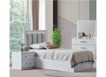 Stilvolles 2-teiliges Jugendzimmer-Set: Bett und Nachttisch