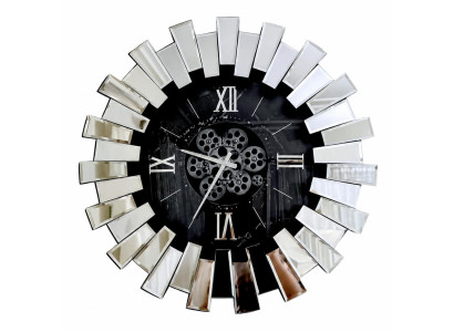 Große Wanduhr Spiegel modernes Design Zahnräder Mechanismus Dekoration