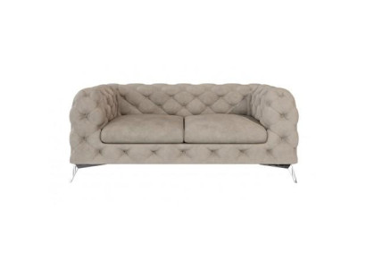 Beiges 2-Sitzer-Sofa Chesterfield Gestepptes Sofa Wohnzimmermöbel