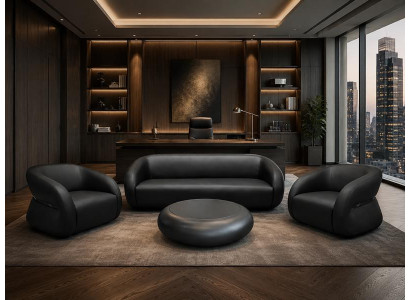 Sofa Sessel weich bequem geräumig moderner Stil schwarz neu