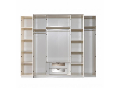 Beiger Stilvoller Kleiderschrank Designer Glasschrank Luxus Möbel