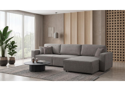 Graues Stoff Ecksofa L Shape Modern Hoher Komfort Polstermoebel