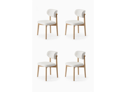 Moderne Weiße Esszimmerstühle Polsterstühle Designer Set 4tlg
