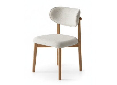Stilvoller Weißer Polsterstuhl Esszimmerstühle Designer Holzgestell
