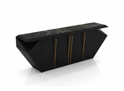 Edles Wohnzimmer Sideboard Schwarz Gold Modern Hochwertig